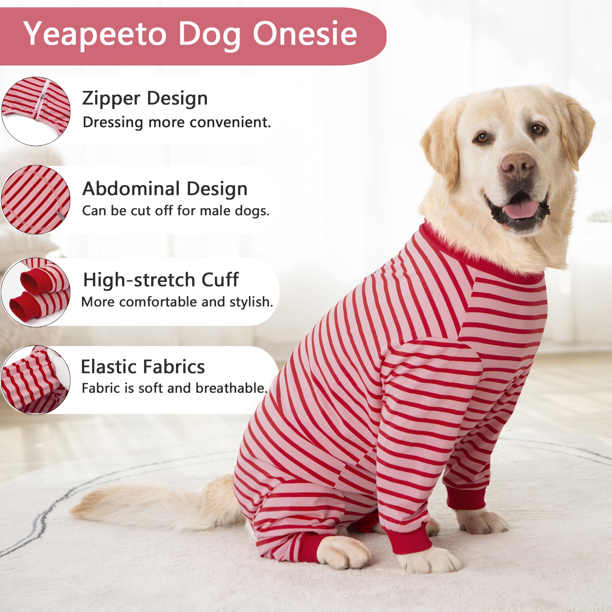 Yeapeeto Dog Onesie design abdomen rond facilitant les besoins