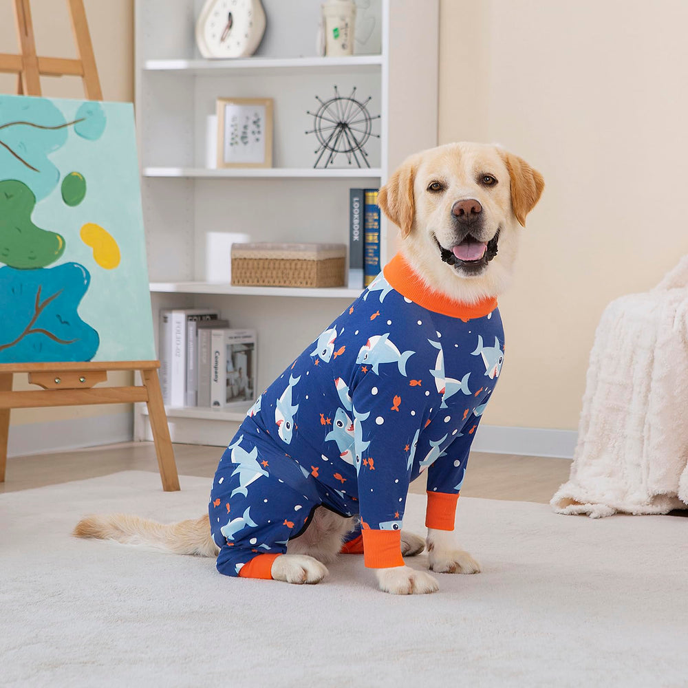 Yeapeeto gilet convalescence couvre tout chien bleu-requin 5xl, salissure réduite.