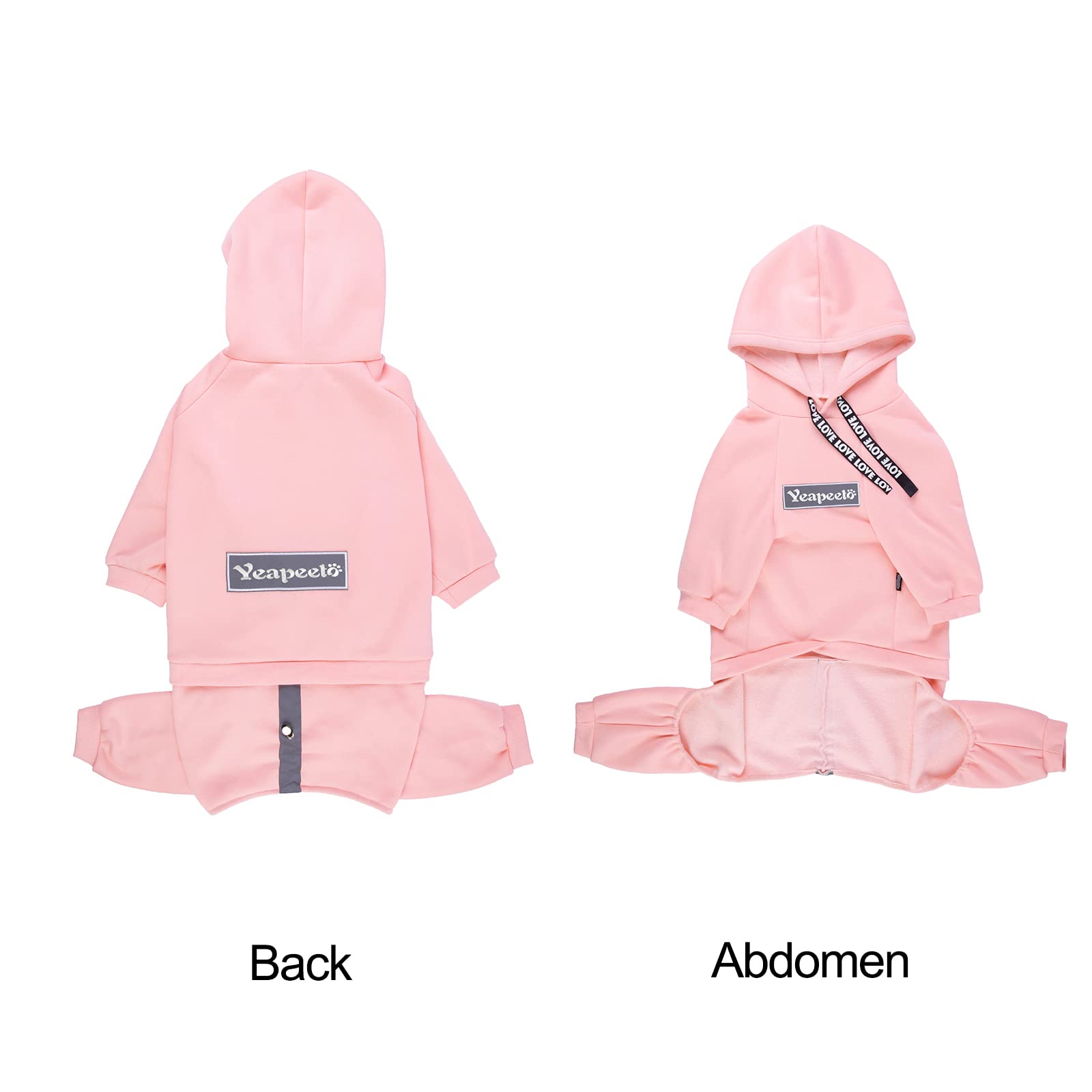 Yeapeeto manteau chien rose 7XL, vue arrière, chaleur enveloppante.