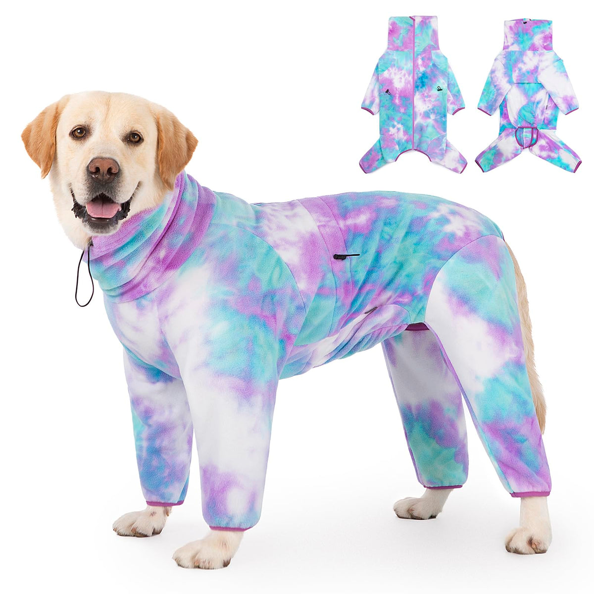Manteau Yeapeeto pour chien, corps plein violet bleu, chaleur durable.