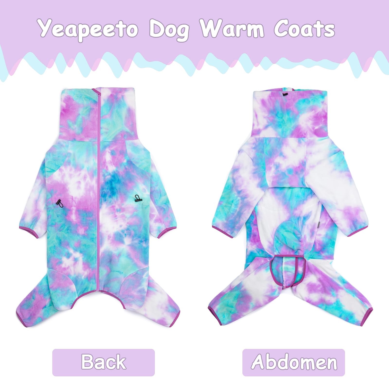 Manteau Yeapeeto hiver chien, fermeture eclair rapide pour enfiler facilement.