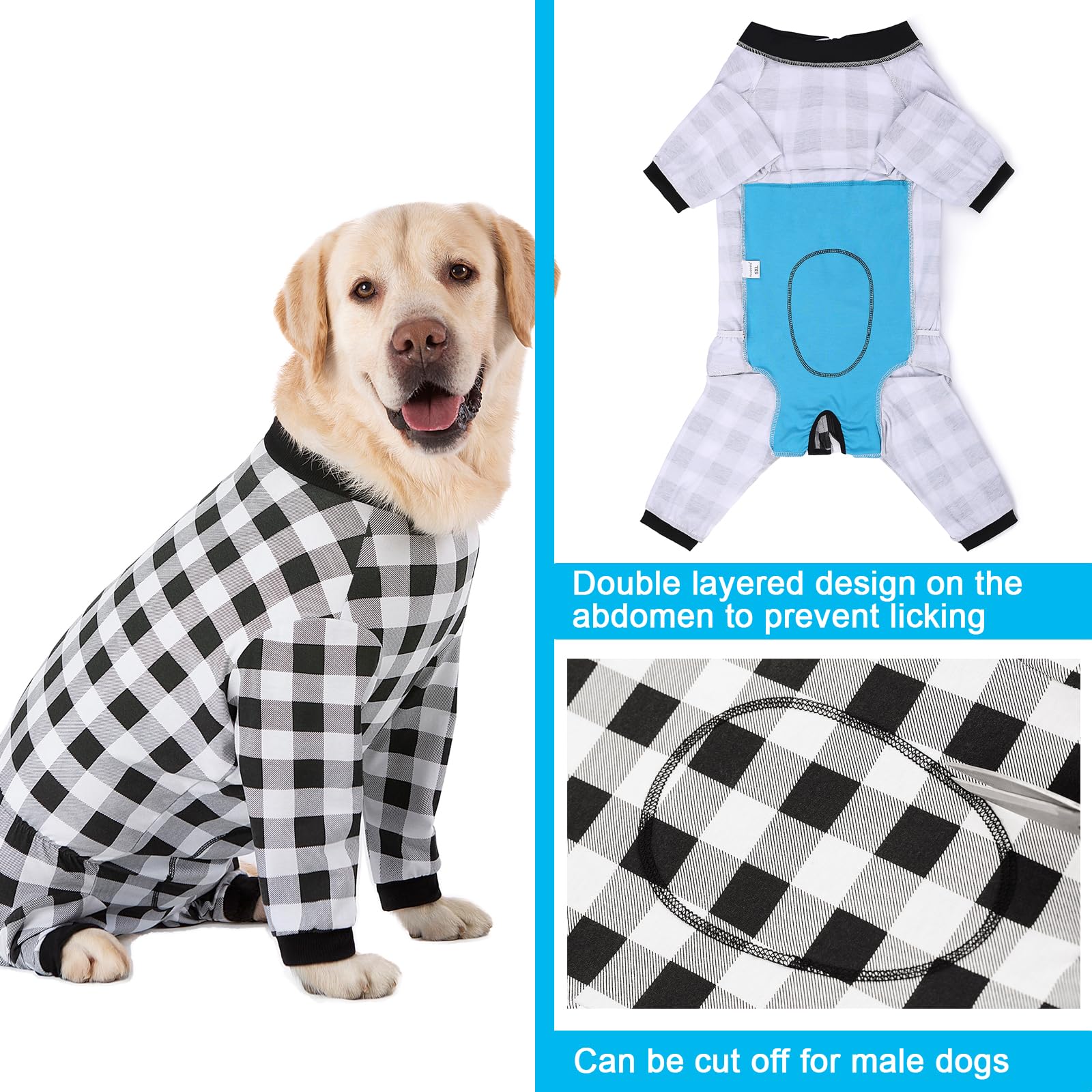 Matière coton-spandex légère et respirante pour chien.