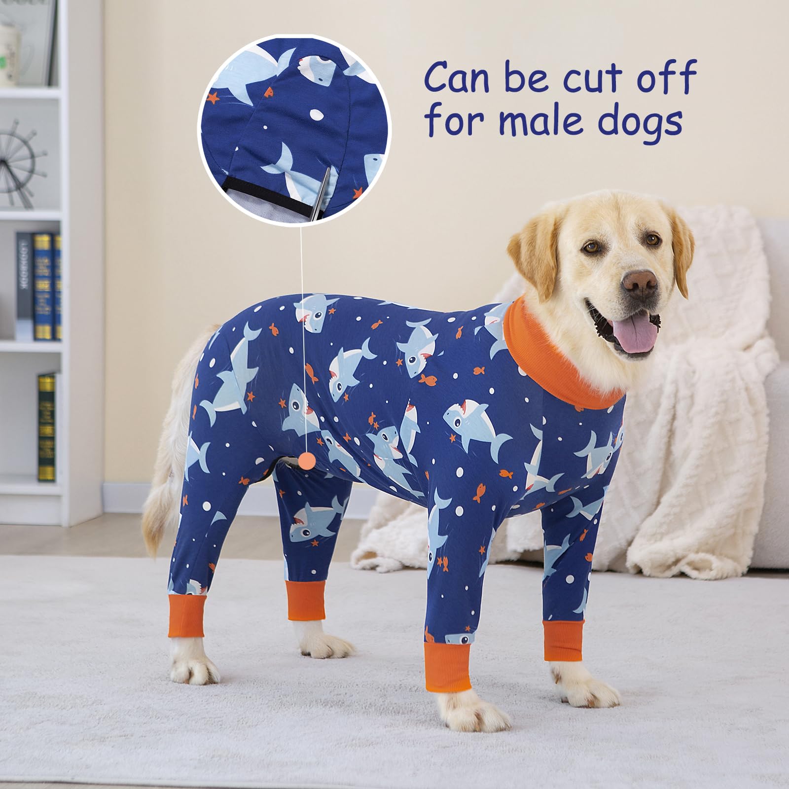 Yeapeeto protection-anti-lechage chien bleu-requin 5xl, sécurité après chirurgie.