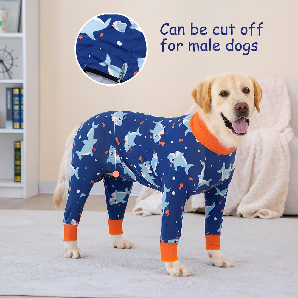 Yeapeeto protection-anti-lechage chien bleu-requin 5xl, sécurité après chirurgie.