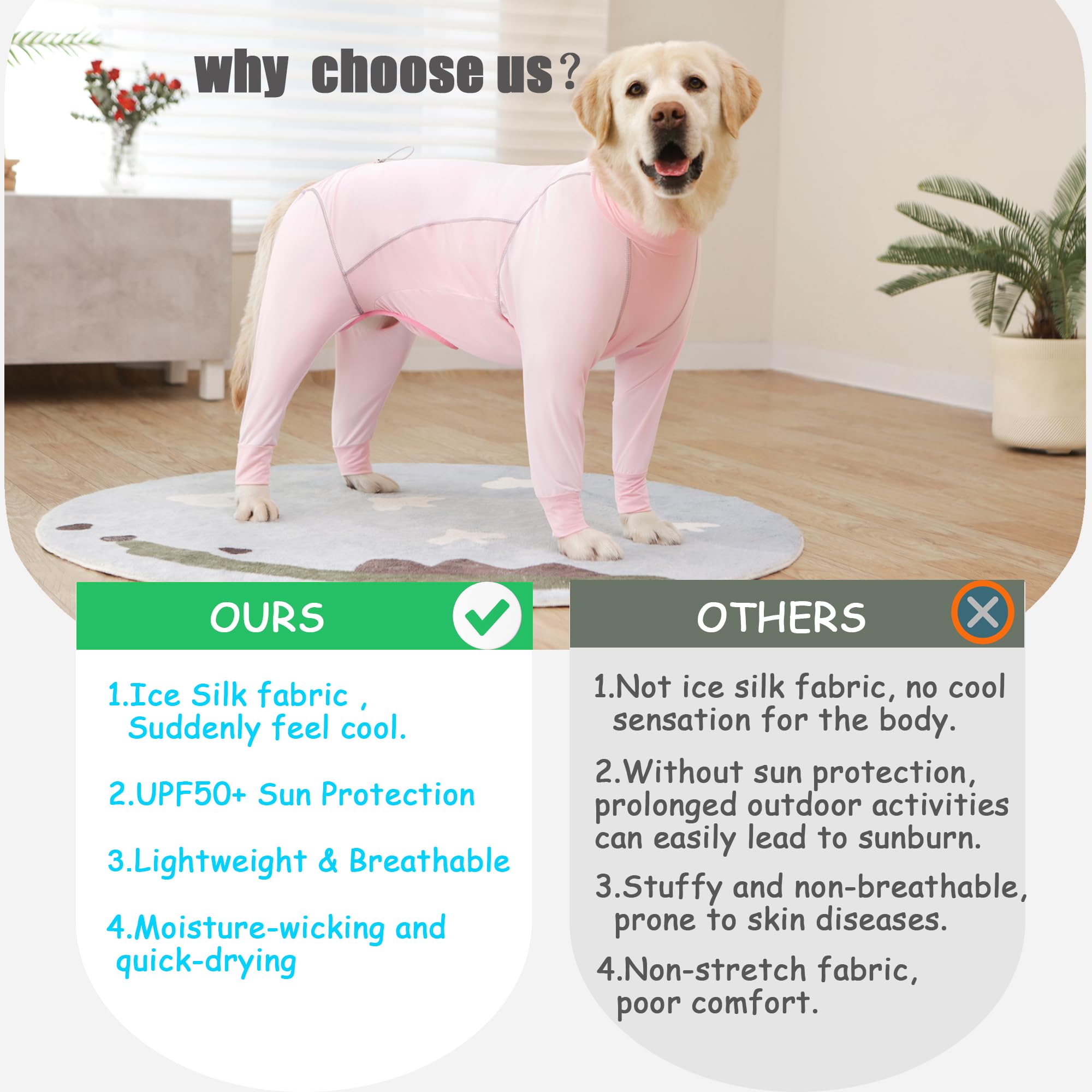 Yeapeeto protection-corps-integrale-chien-rose: protection complète contre salissures et projections lors d'activités.