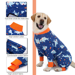 Yeapeeto tissu respirant convalescence chien bleu-requin 5xl, confort durable.