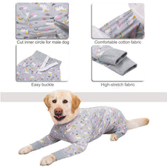 Yeapeeto vetement corps chien plein couverture 6XL gris — couverture complète.