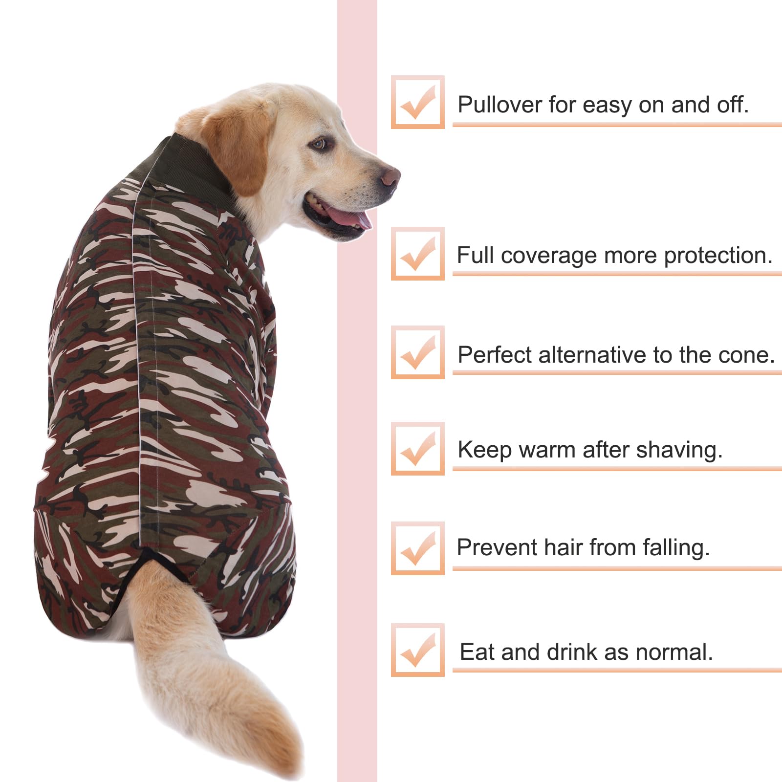 Yeapeeto vetement récupération chiens lavable en machine, entretien facile