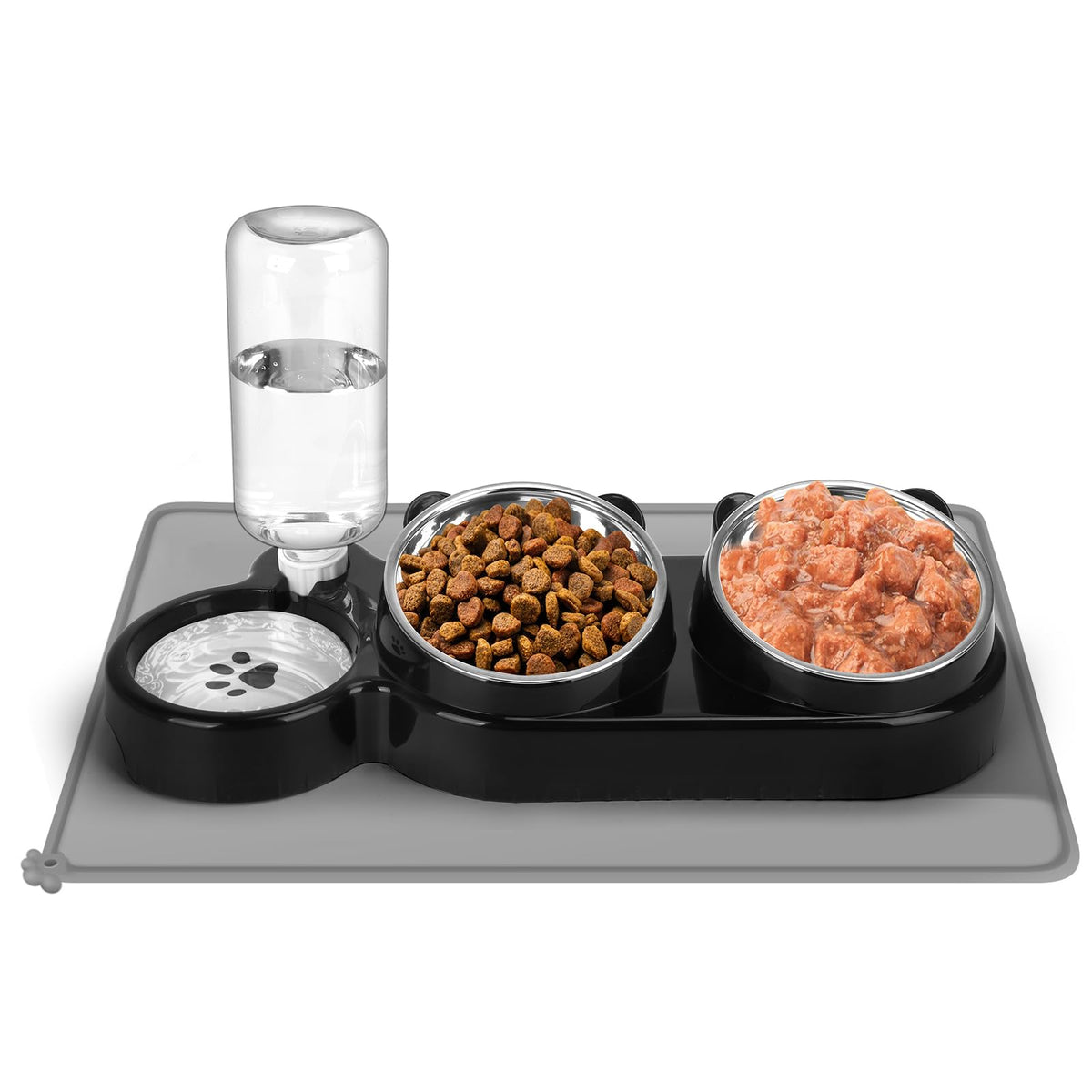 Gamelles surélevées YECERCAN en acier inox pour chats, confort du cou