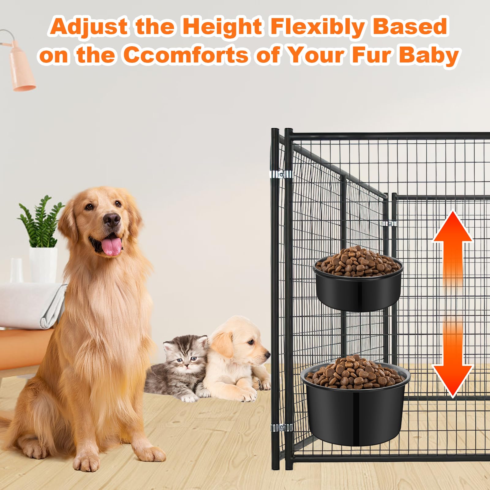 Hauteur ajustable du bol YECERCAN, confort optimal pour chien.