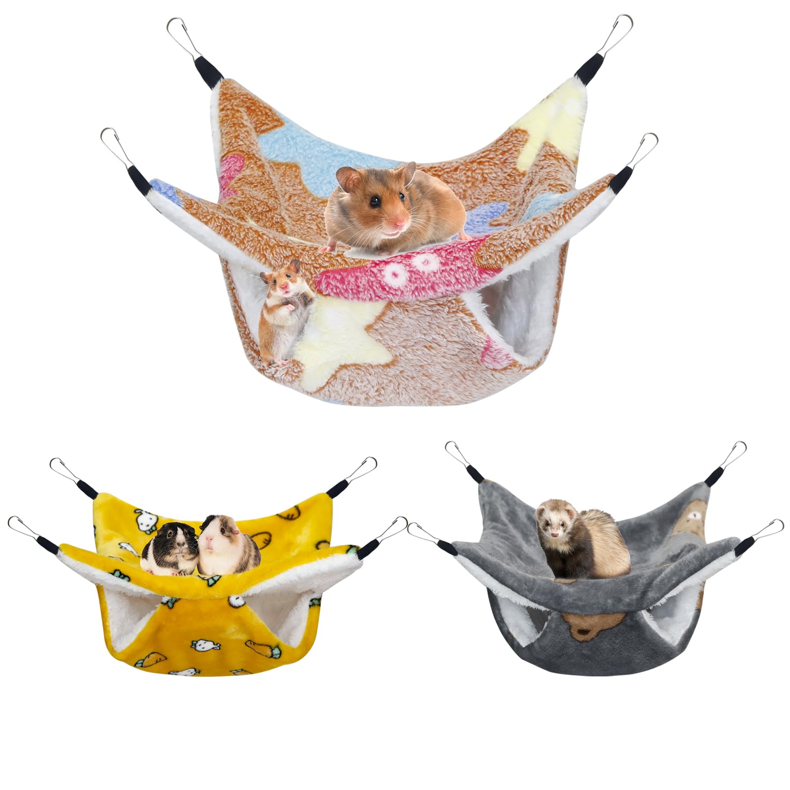 Hamac YedsIntu pour petit animal, motif carotte jaune, détente douce.