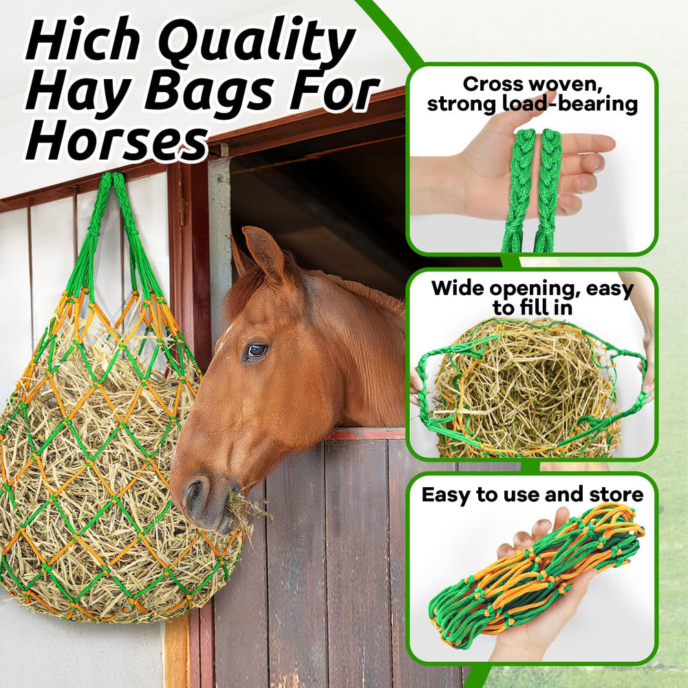 YedsIntu sacs foin cheval grille 2,3 x 2,3 pouces pour mastication lente.