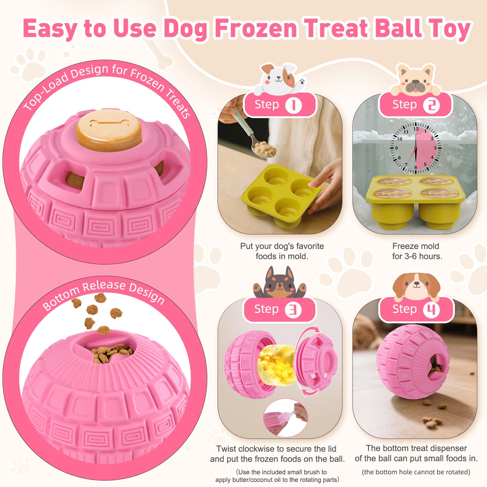 Balle slow-feeder YEENER, idéale pour ralentir l’ingestion et favoriser l’exploration.