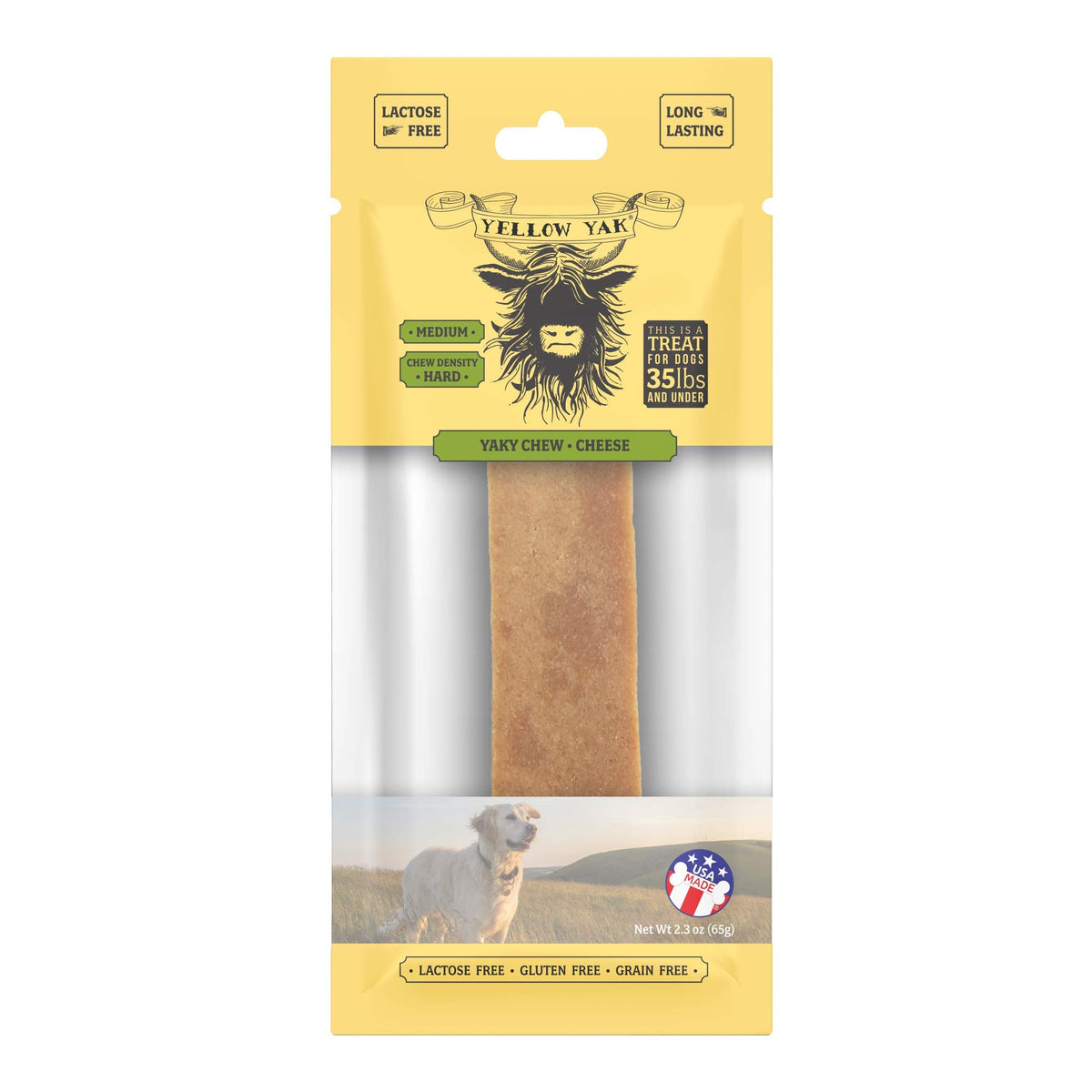 Yellow Yak Yaky Chew fromage dur : soutien potentiel à l'hygiène dentaire du chien