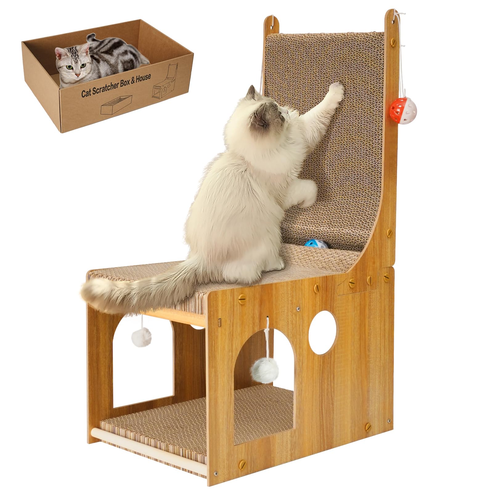 YEMOO grattoir chat double couche mural, stabilité accrue.
