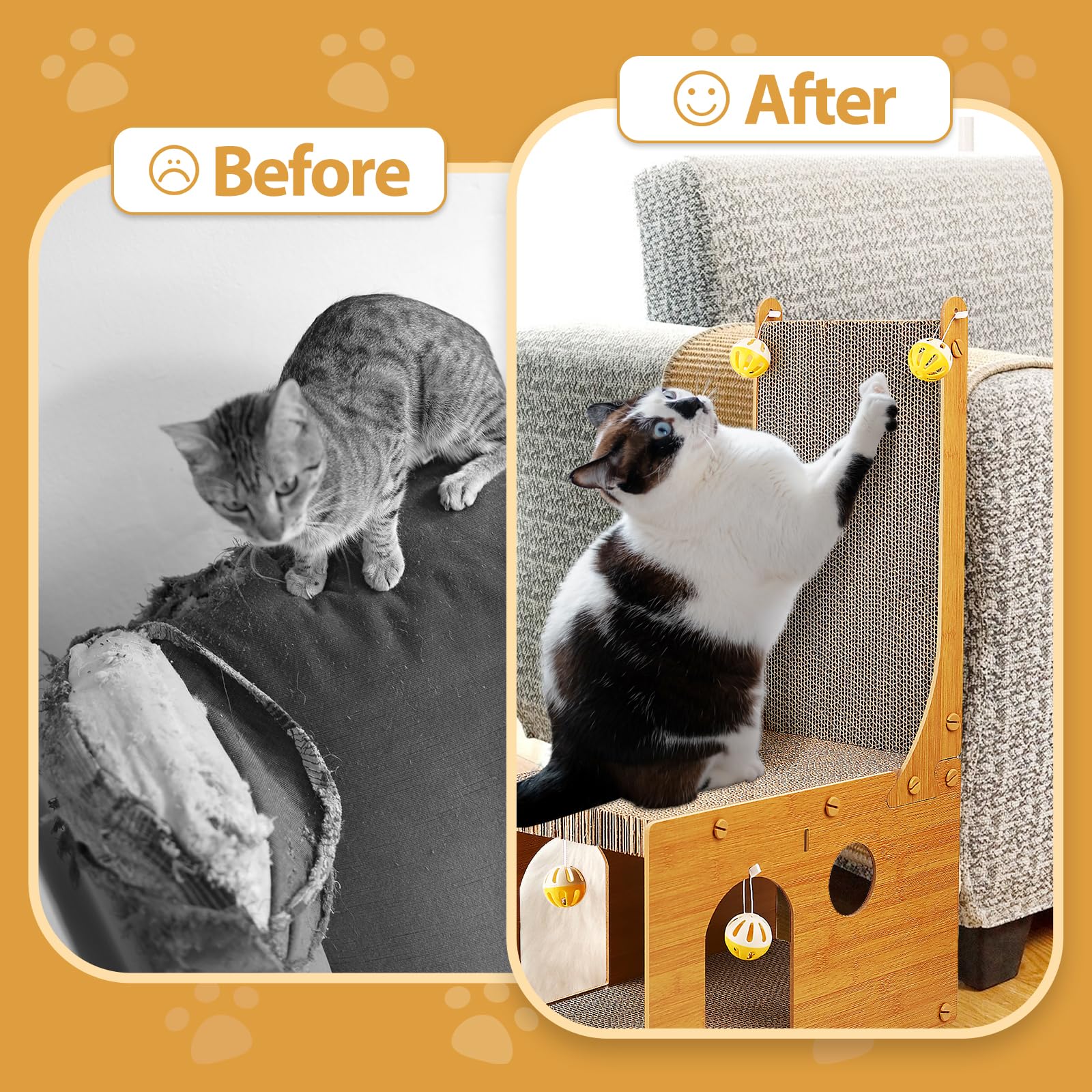 Grattoir YEMOO peut servir de petit lit pour chat.