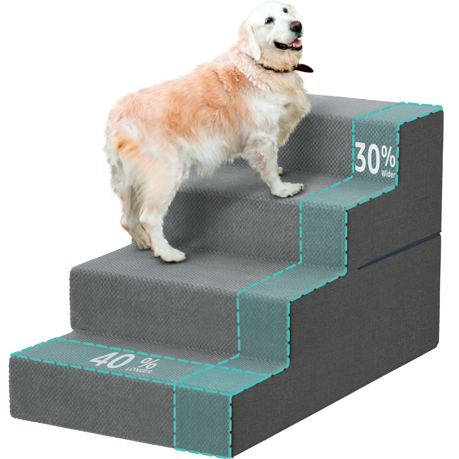 YENING escaliers-chien-grands-24-pouces-hauteur: accès facile au lit pour grands chiens.