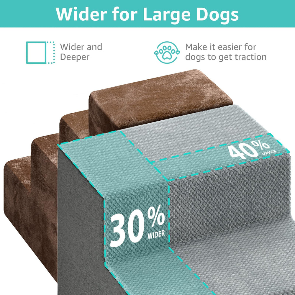 YENING escaliers-chien-largeur-20-pouces-etapes: marches spacieuses pour un repos confortable.