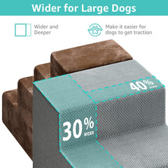 YENING escaliers-chien-largeur-20-pouces-etapes: marches spacieuses pour un repos confortable.