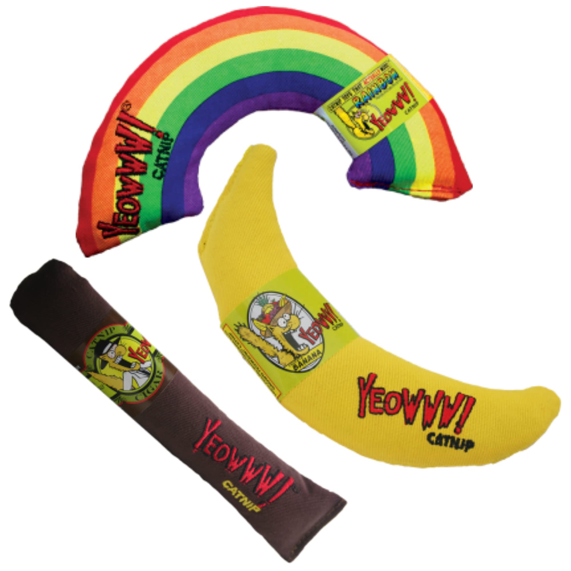 Yeowww! Banane en cataire jaune, défi de préhension et flair olfactif.
