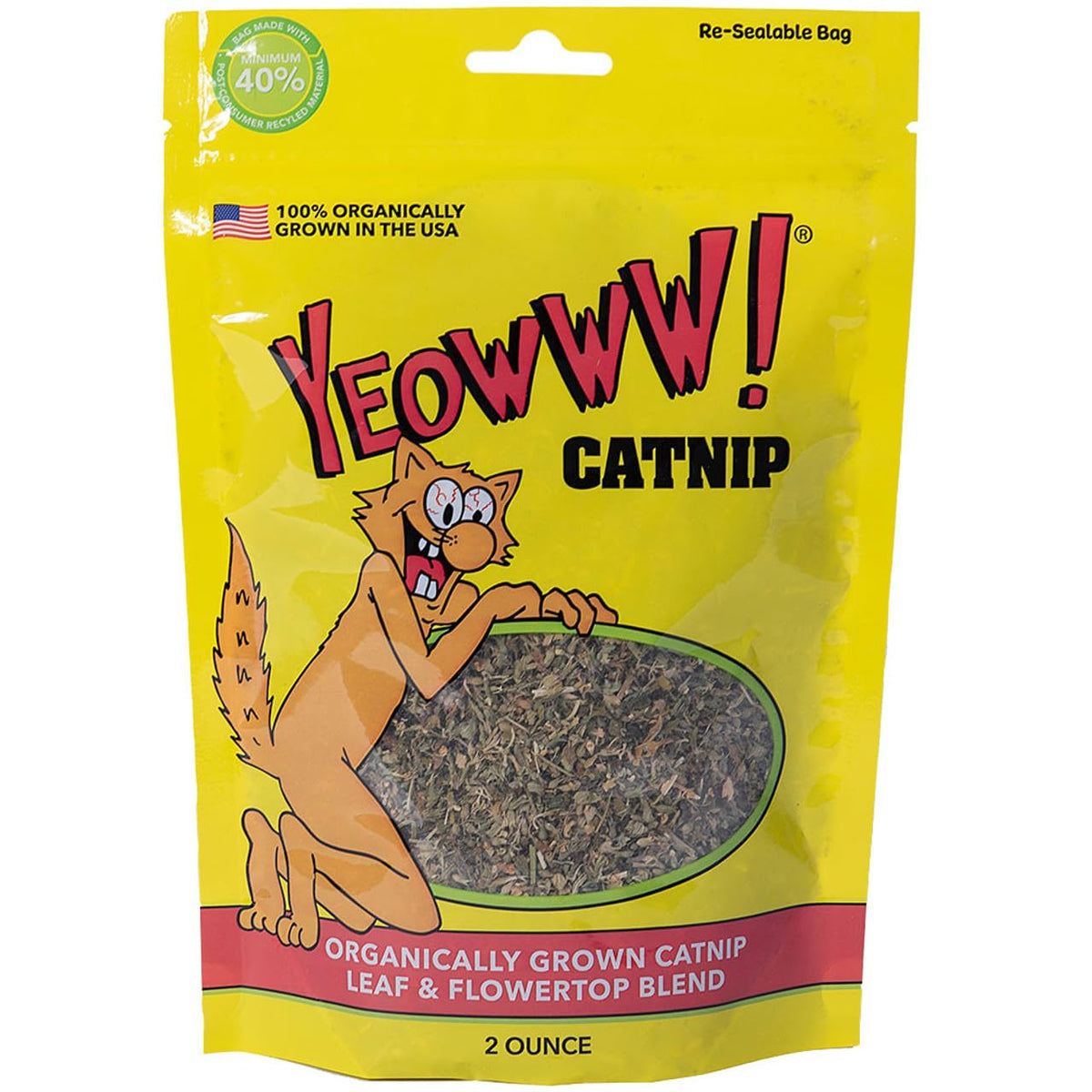 Yeowww! herbe à chat organique – feuilles et fleurs top, fraîche et puissante pour votre chat