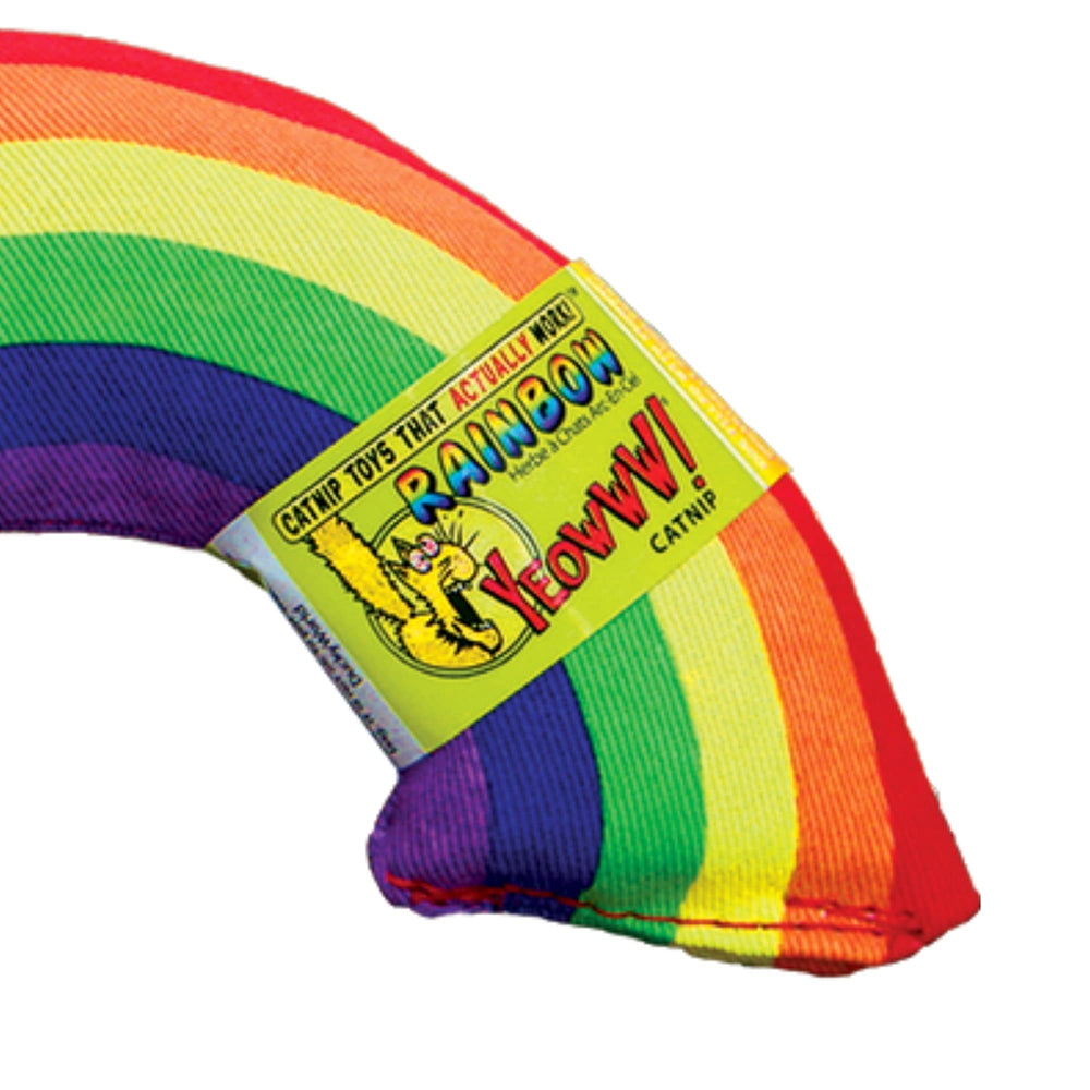 Jouet arc-en-ciel Yeowww! favorisant le jeu quotidien avec votre chat.