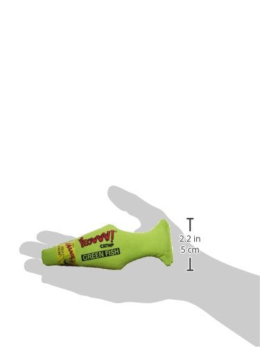 Yeowww! Poisson vert, jouet pour chat, parfait pour sessions de jeu quotidiennes et détente.
