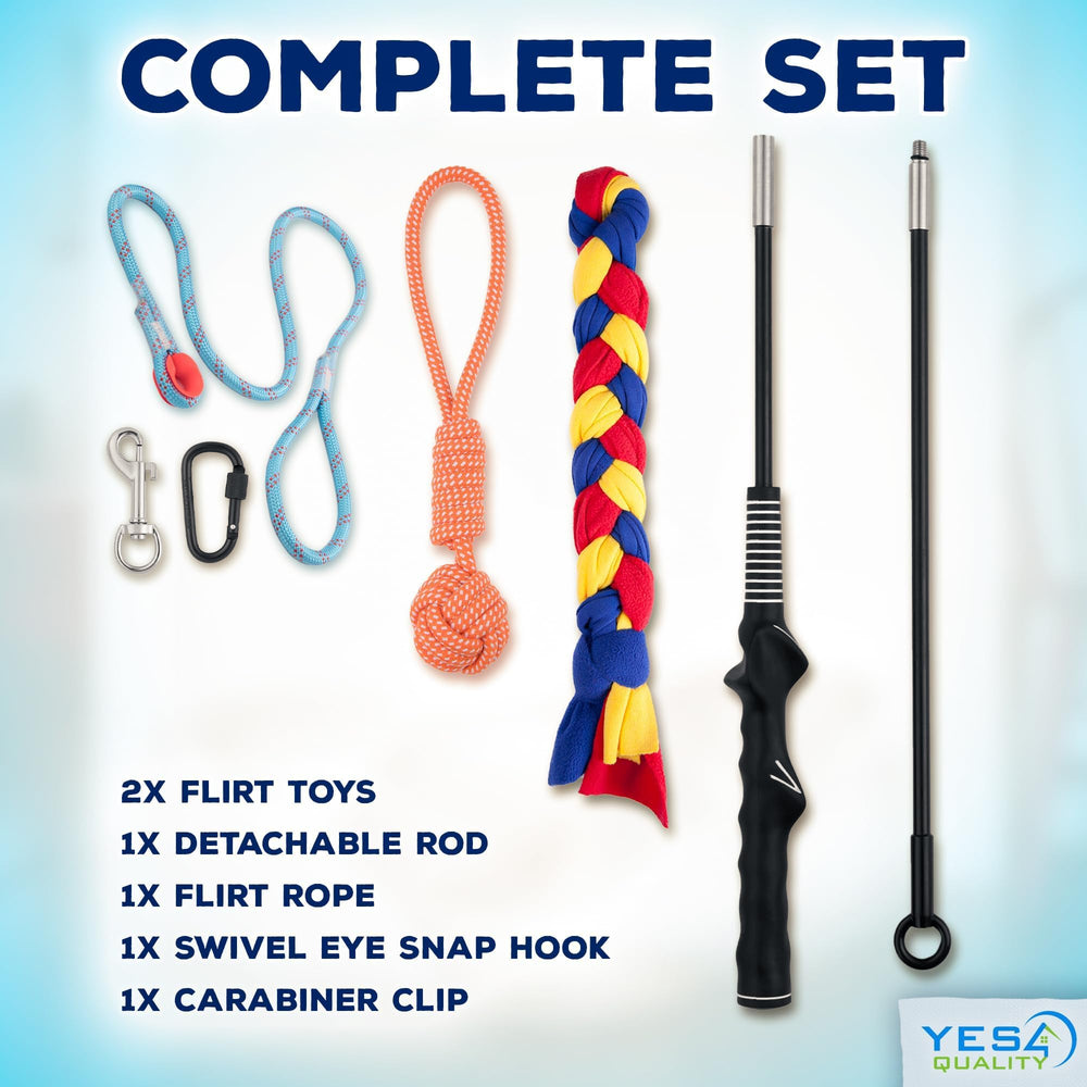 YES4QUALITY Flirt Pole ensemble accessoires incluant jouets