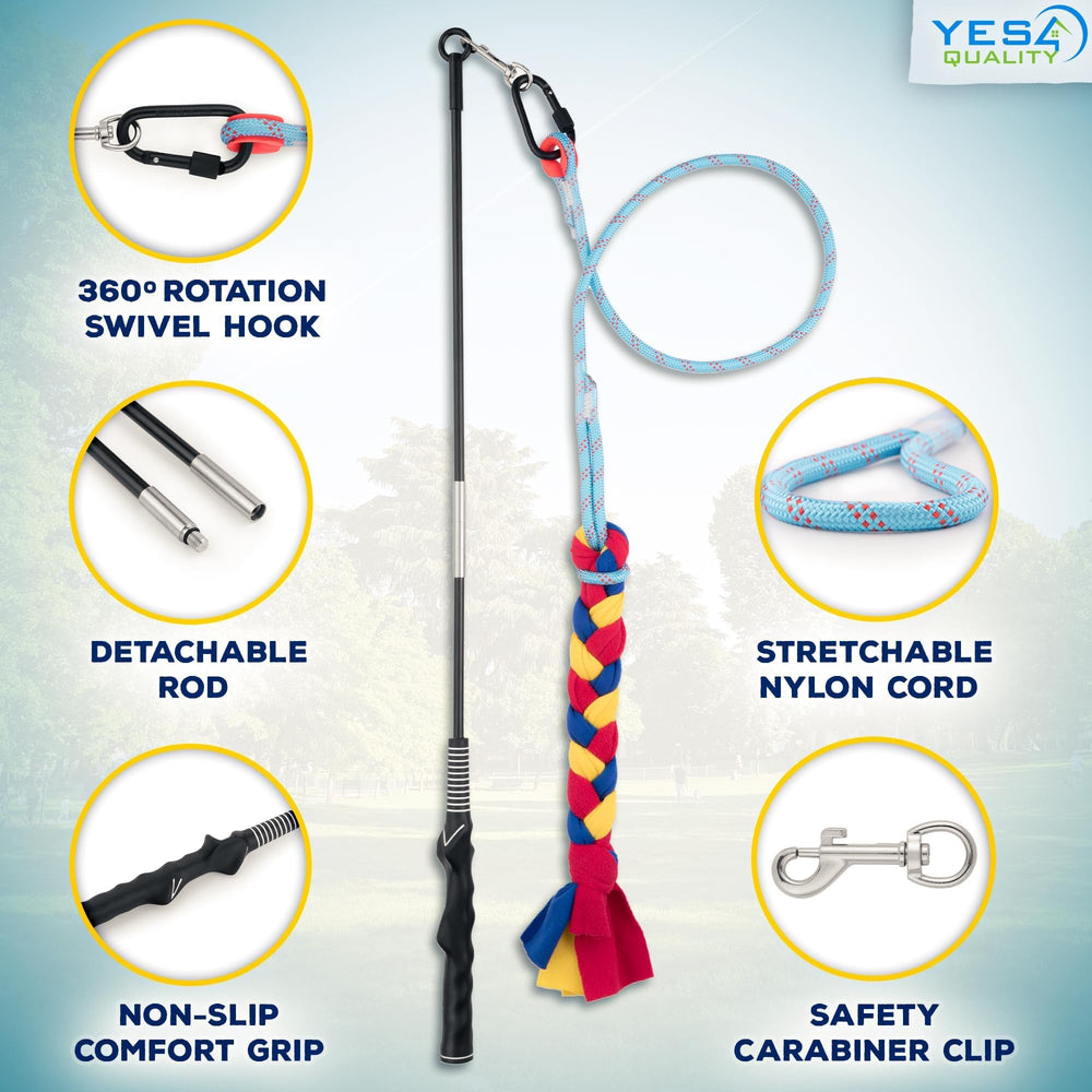 YES4QUALITY Flirt Pole longueur 32-8 pouces adapte aux grands chiens