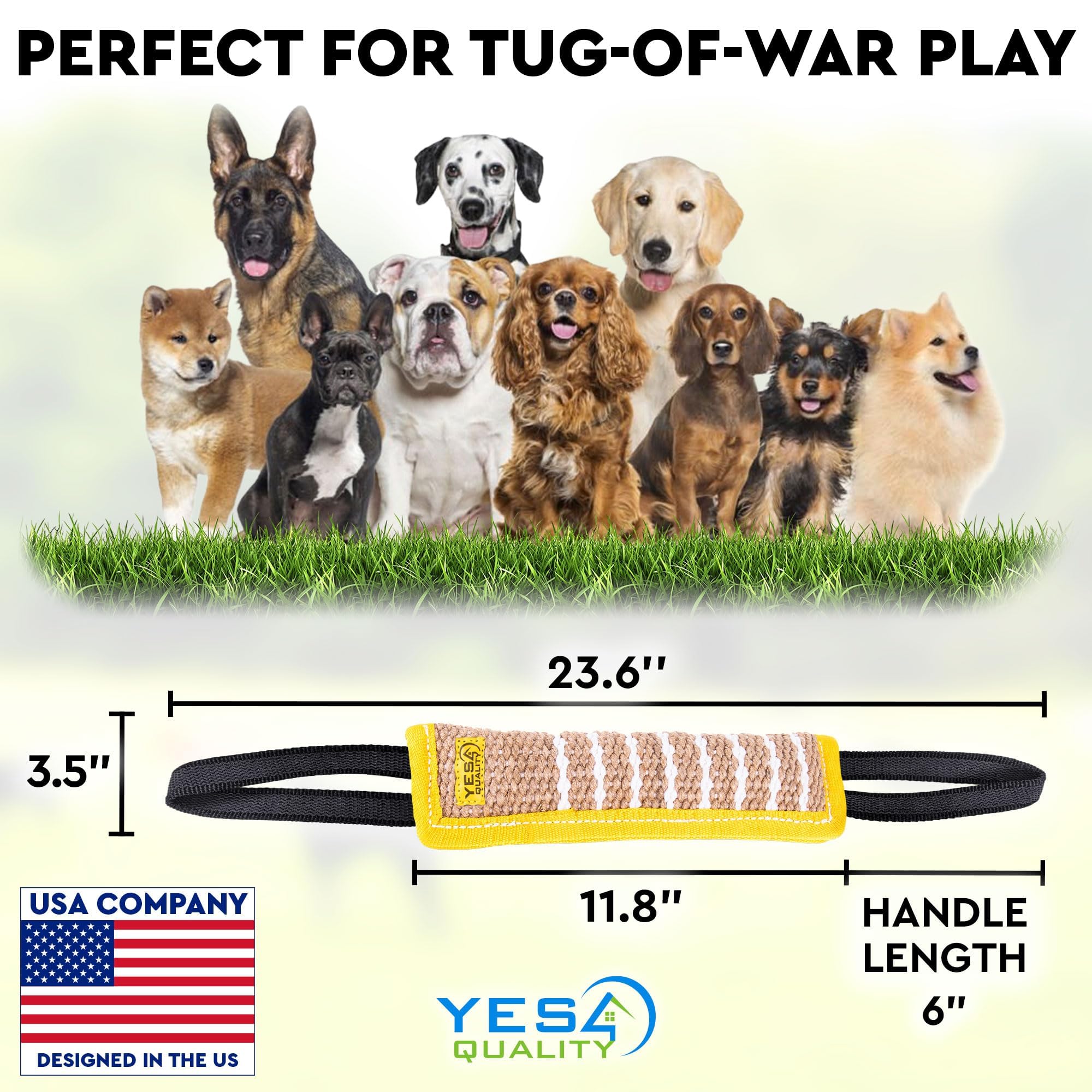 Yes4Quality Jouet-tug-jute-morsure-controlee, idéal pour chiots et grandes races.