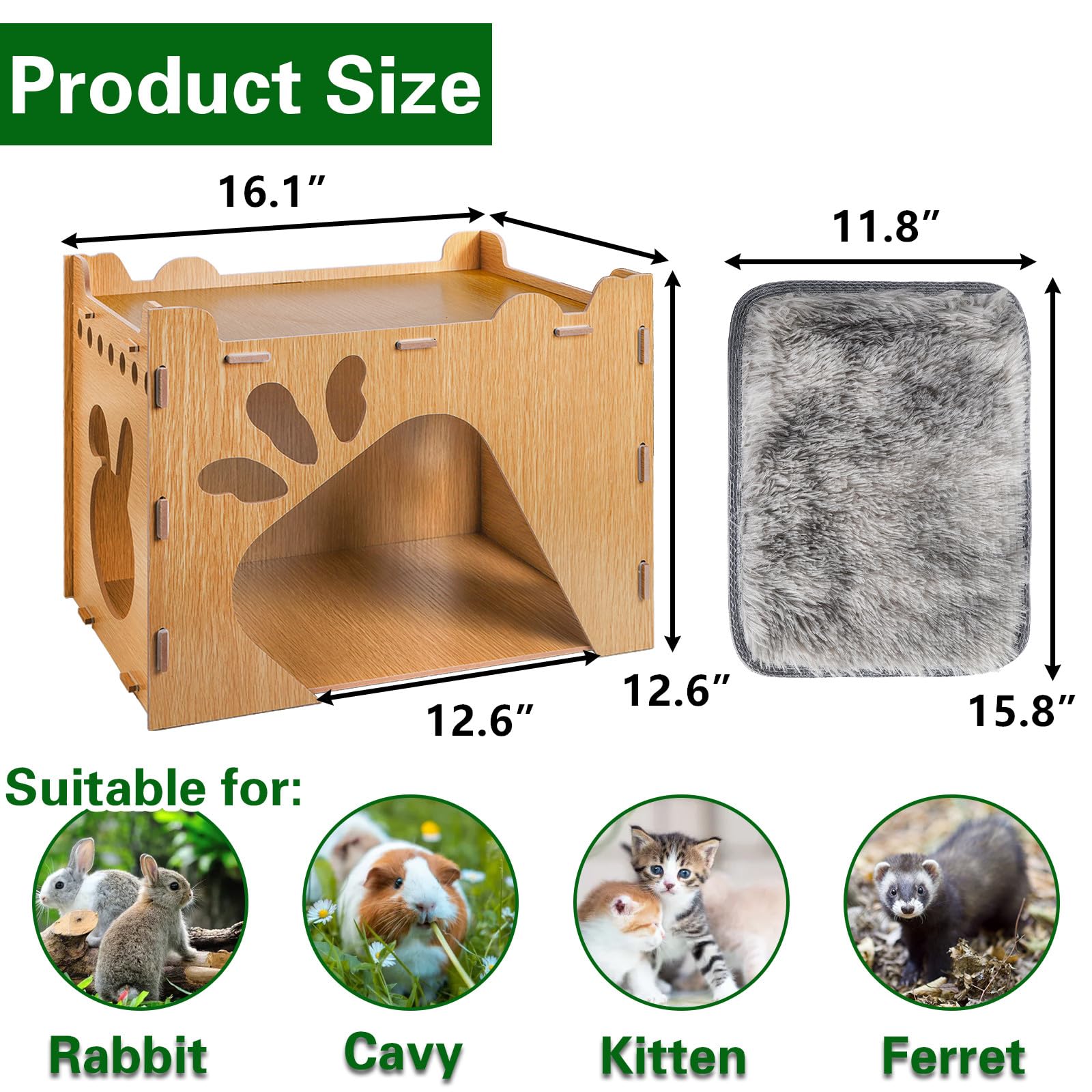 Yesland cachette-lapin-motifs-carotte-bois : design attrayant stimulant le jeu