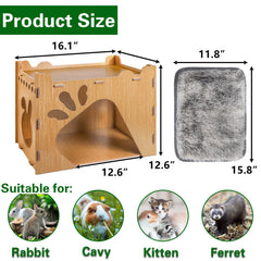 Yesland cachette-lapin-motifs-carotte-bois : design attrayant stimulant le jeu