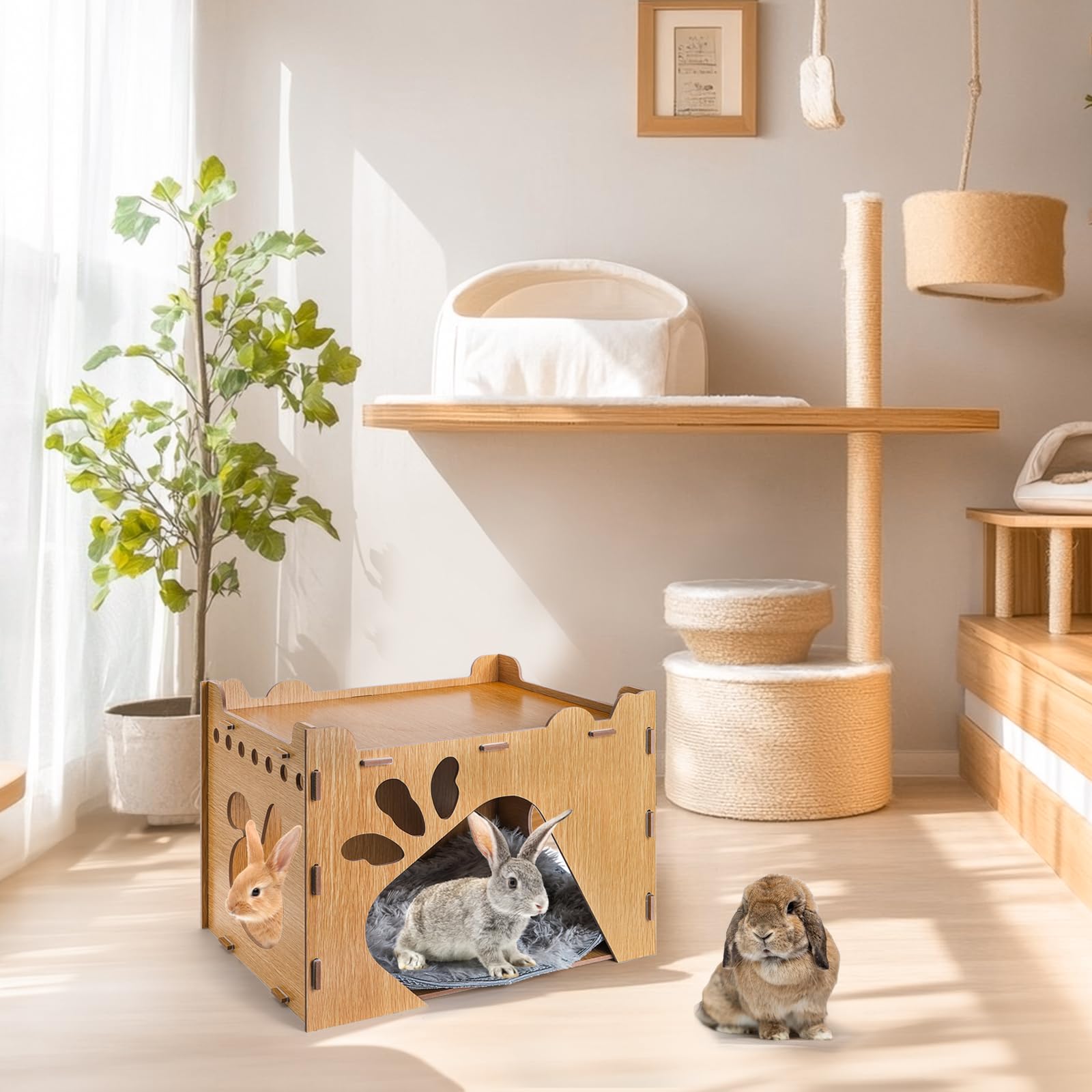 Yesland cachette-lapin-portable-interieur-exterieur: utilisation flexible en intérieur et extérieur protégé