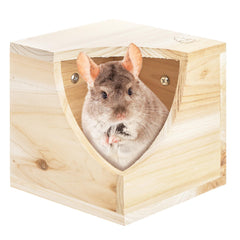 Yesland maison-chinchilla-bois-6-5in: refuge sûr et naturel pour chinchillas.