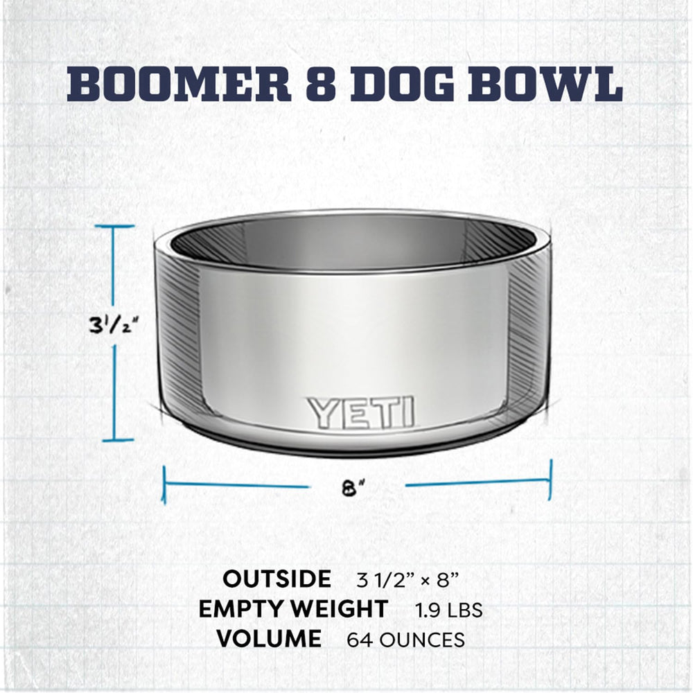 Capacite 64onces de la gamelle YETI Boomer 8 pour croquettes et eau.