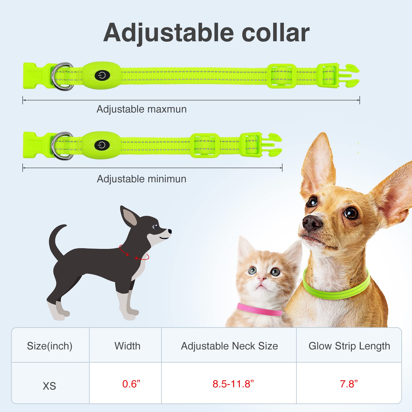 Collier YFbrite vert XS, étanche et durable pour toutes conditions.