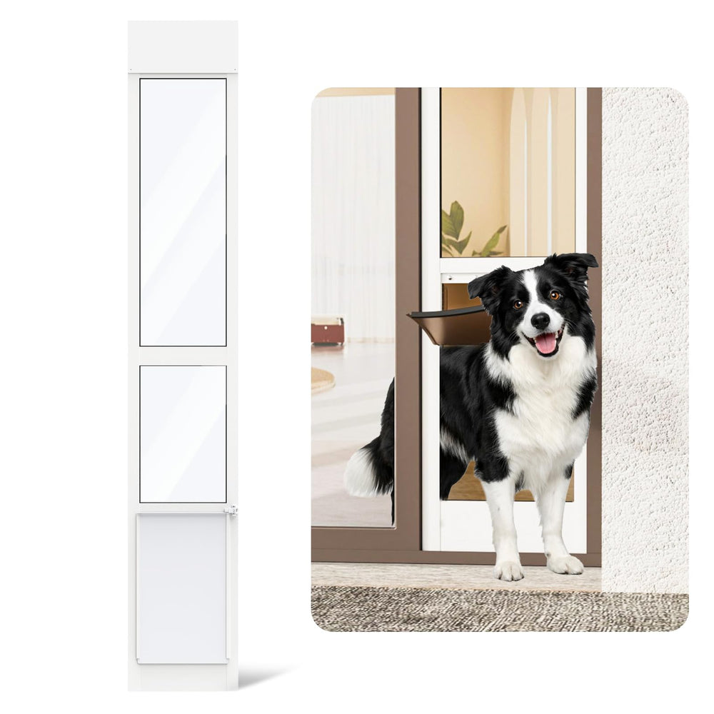 YGNNJY porte-chien coulissante en aluminium blanc, passage pratique.