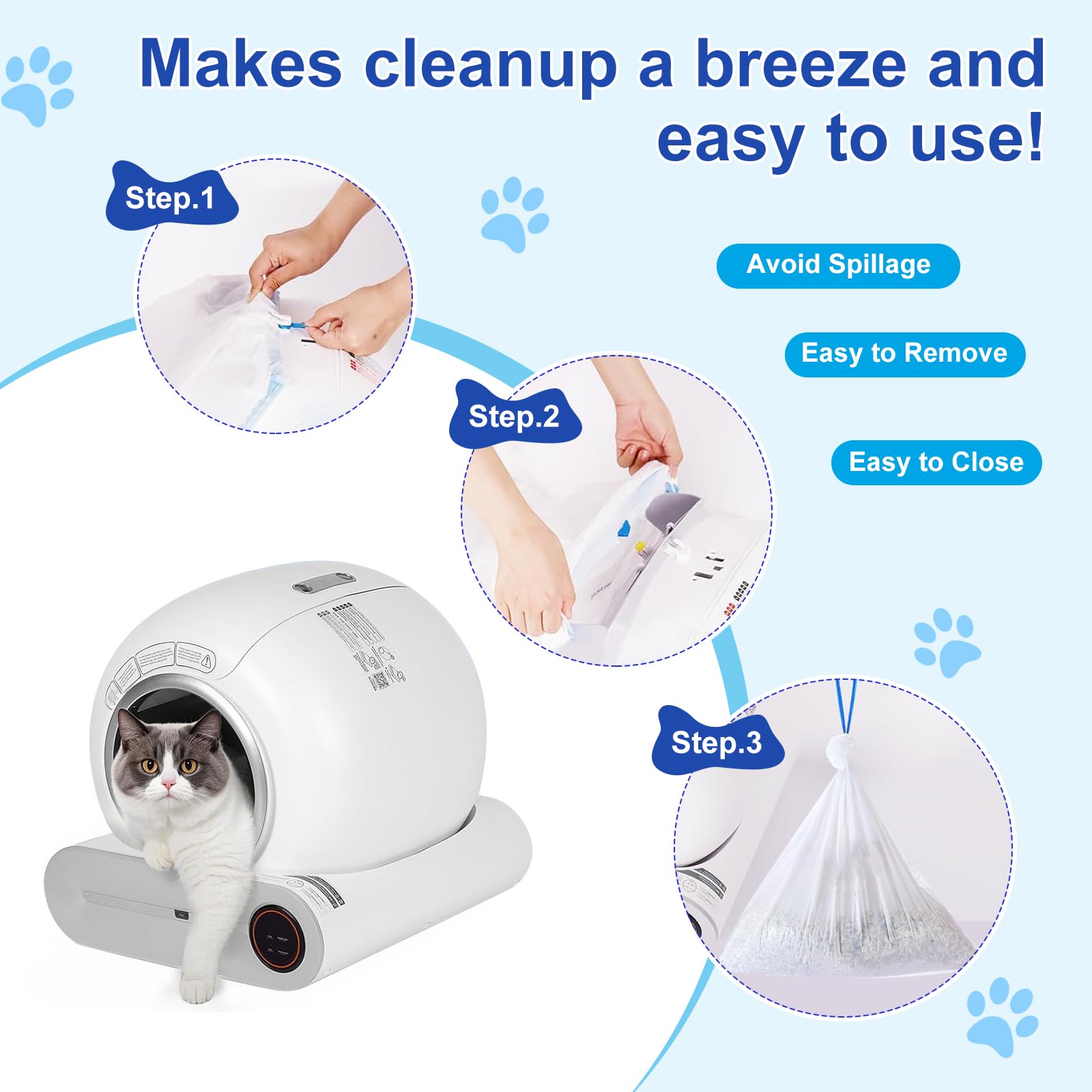 Yhwocd-lot-100-sacs-litiere-chat pratique pour plusieurs semaines.
