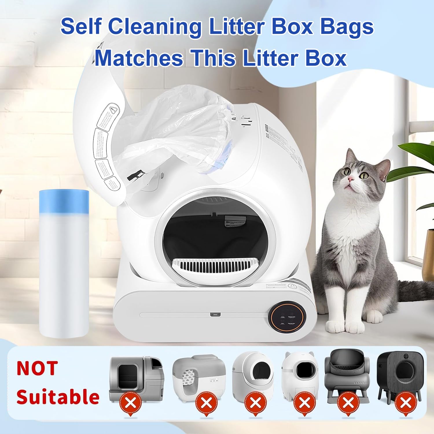 Yhwocd sac-litiere-chat cordon-serrage facilite la manipulation.