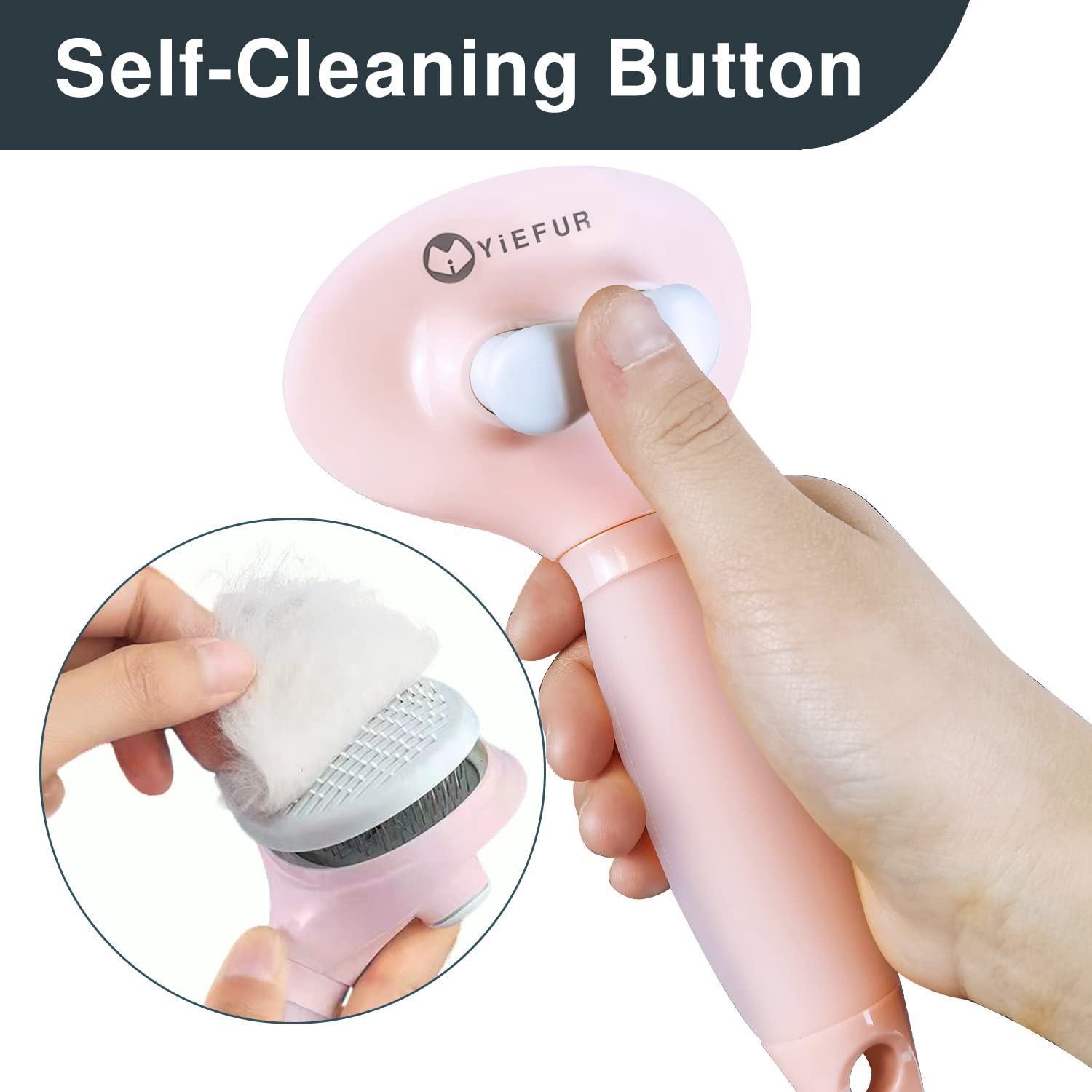 YiEFUR brosse pour chat — brins à toucher doux démêlant le pelage en douceur.
