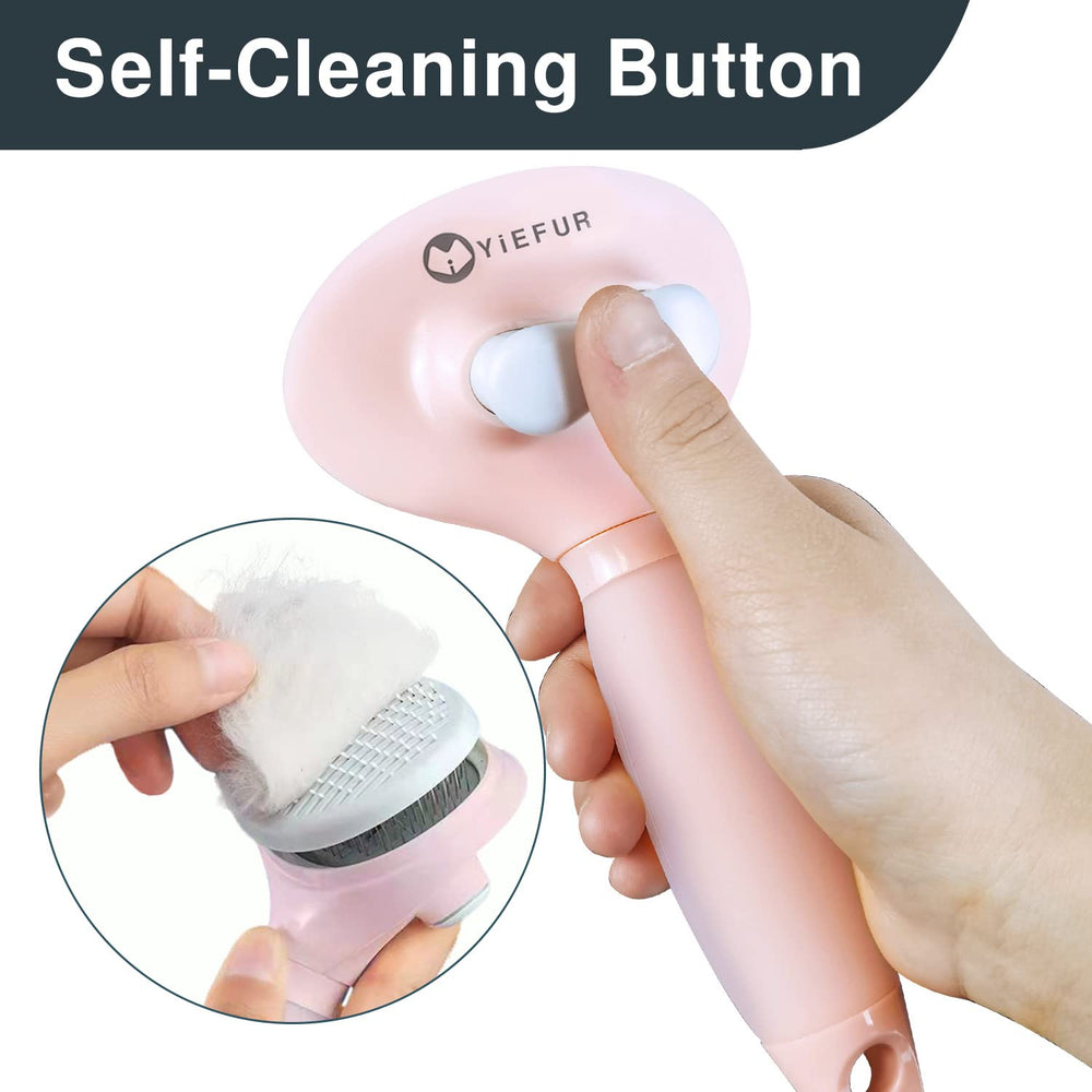 YiEFUR brosse pour chat — brins à toucher doux démêlant le pelage en douceur.