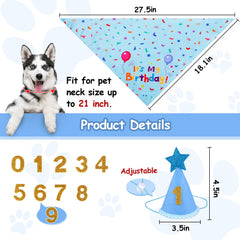 Bandana double-face Yicostar bleu, deux looks possibles pour chien.