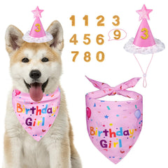 Bandana anniversaire Yicostar pour petit chien, idéal pour les photos festives.