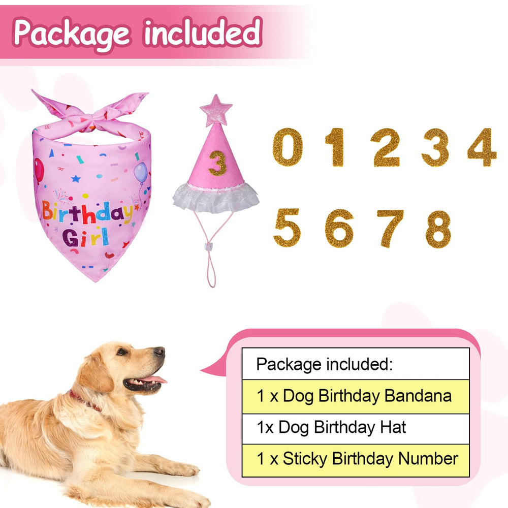 Bandana anniversaire Yicostar pour chien, double-face et facile à porter.