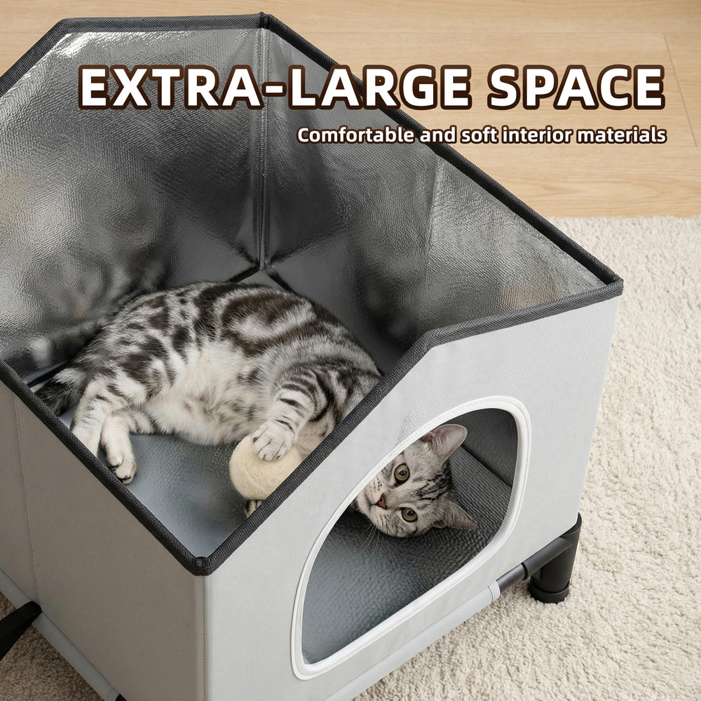 YIDAXIS maison chat isolation alu EPE et ouate perlée assure chaleur.
