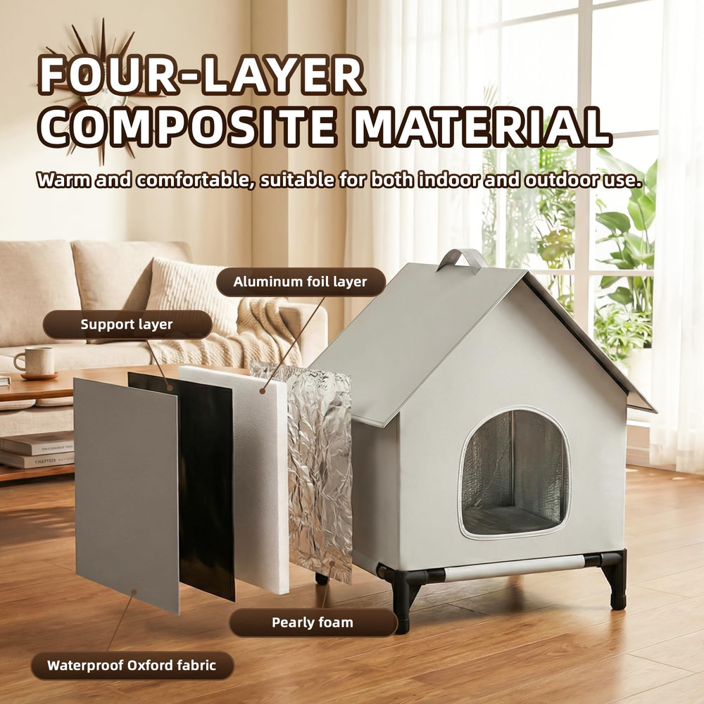 YIDAXIS maison chat materiau oxford 600D impermeable pour l extérieur.