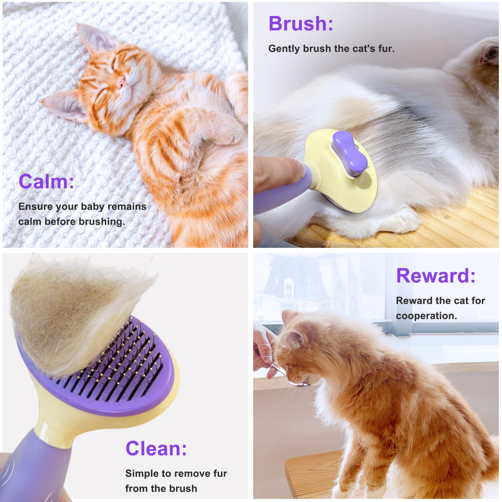 YiEFUR brosse chat démêlage efficace pour pelage court et long.