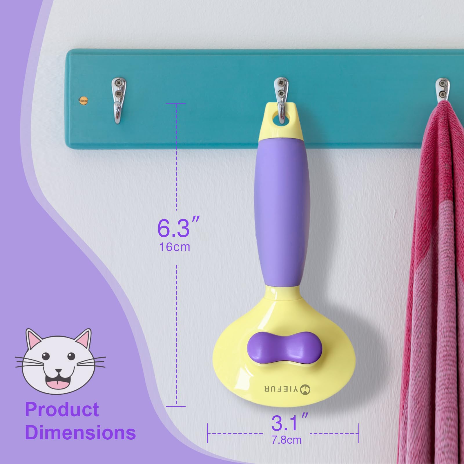 YiEFUR brosse chat idéale pour intérieur et sorties quotidiennes.