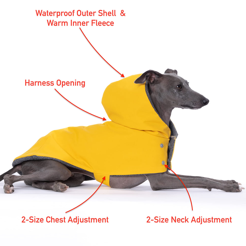 Ouverture pour harnais du manteau Yigi, pratique et sécurisante.