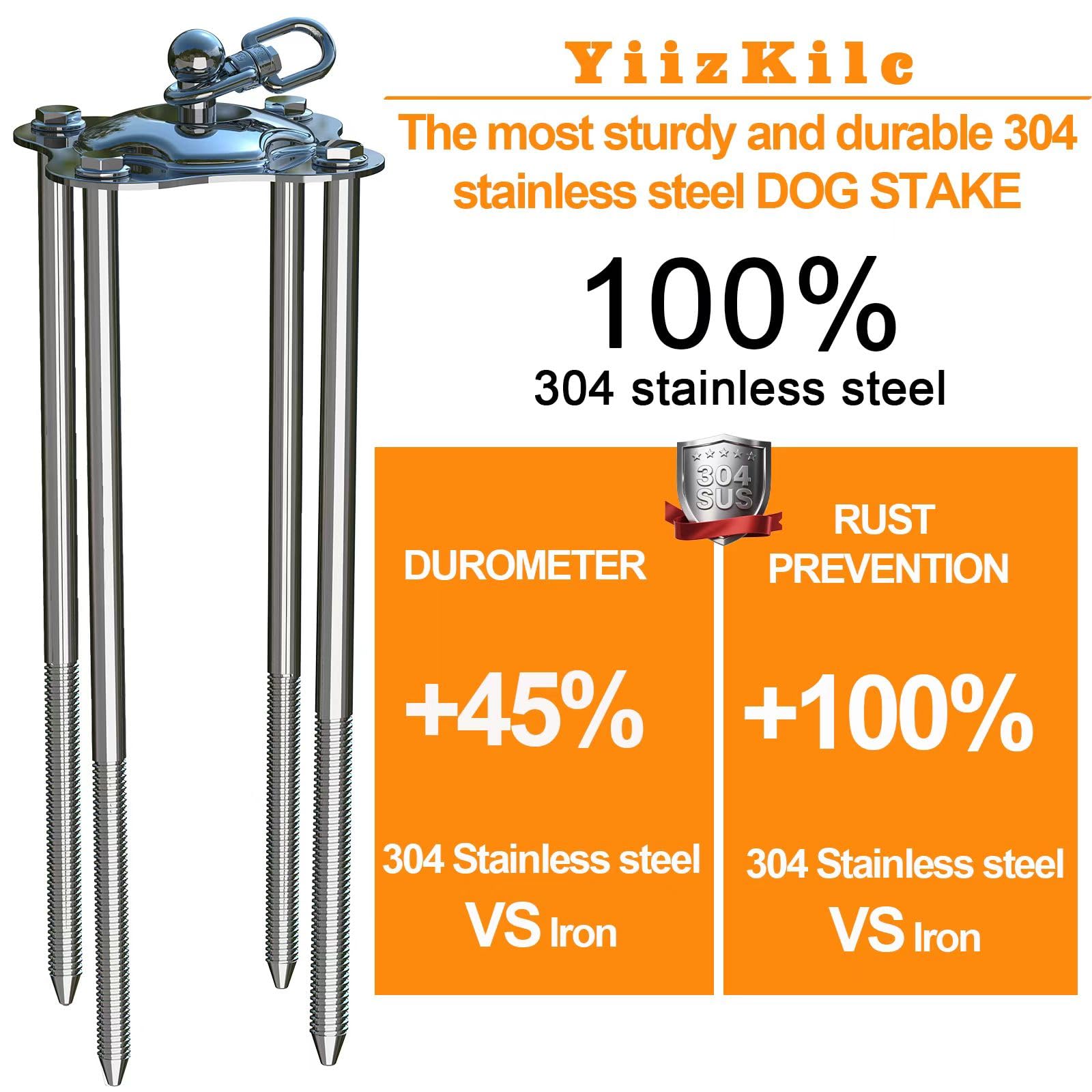 YiizKilc câble chien 30 pieds, résistant et durable en extérieur